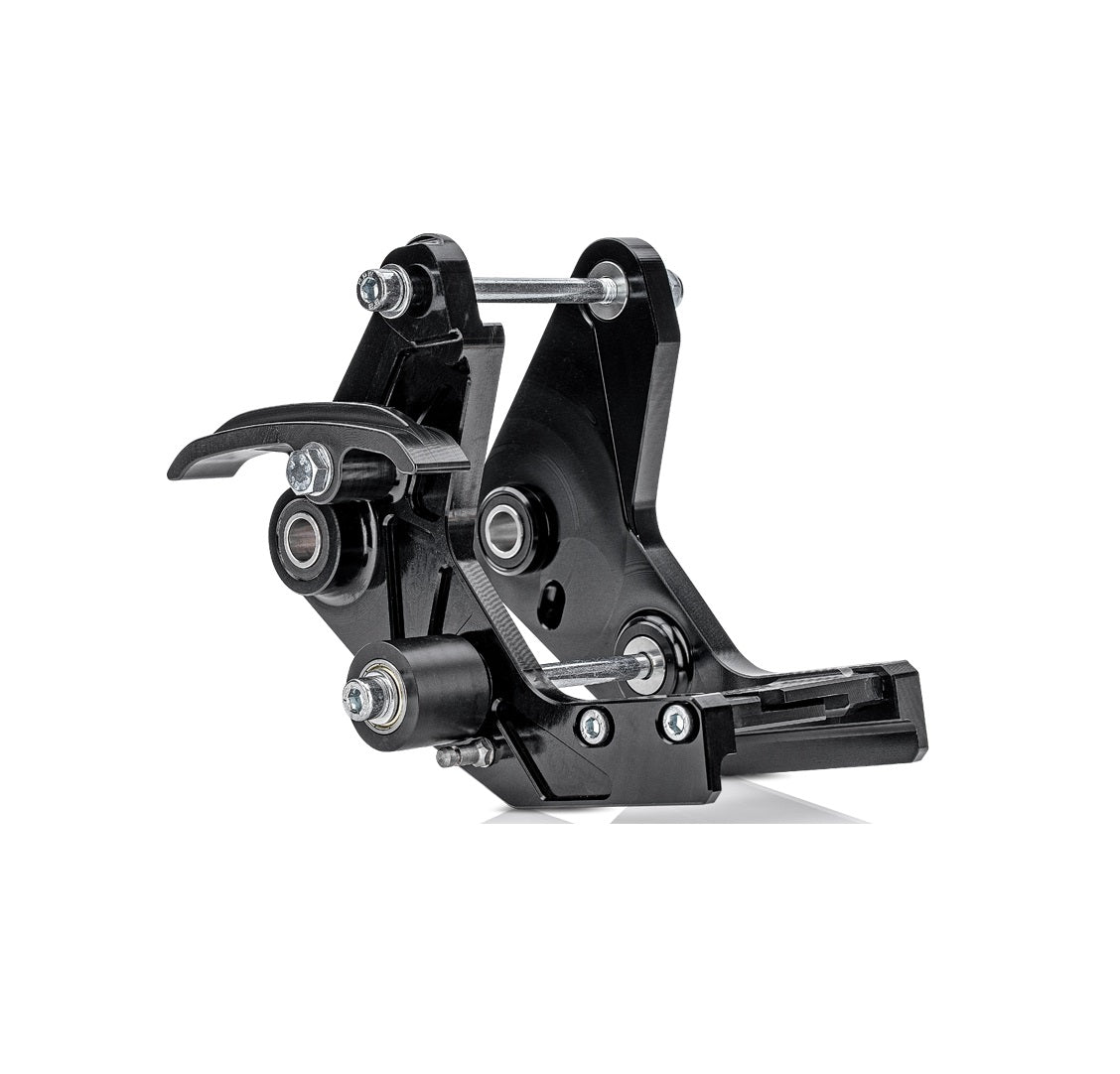 PZ CNC Motorhalter mit Teilegutachten u. Kettenführung Simson S51 Schwarz Eloxiert