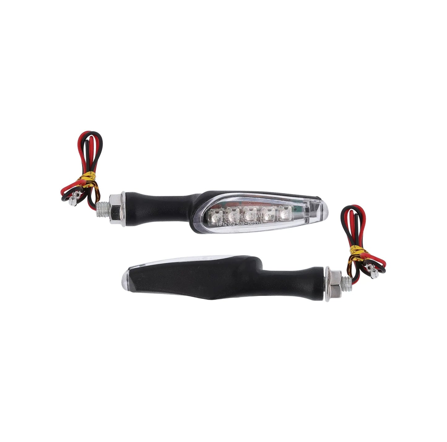 SET: LED Blinker Klarglas/schwarz (M10 Gewinde)