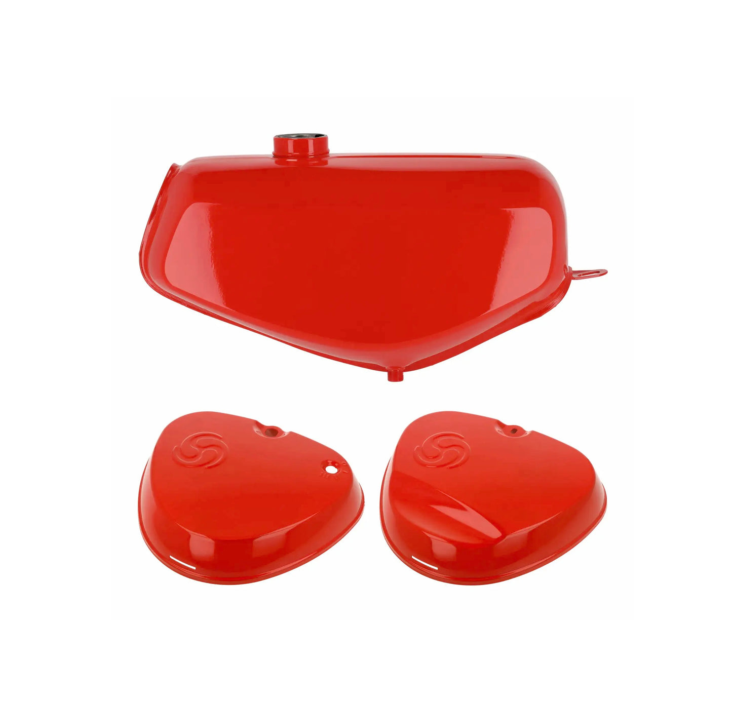 SET: Tank + eckige Seitendeckel flammenrot S51E, S70E Enduro