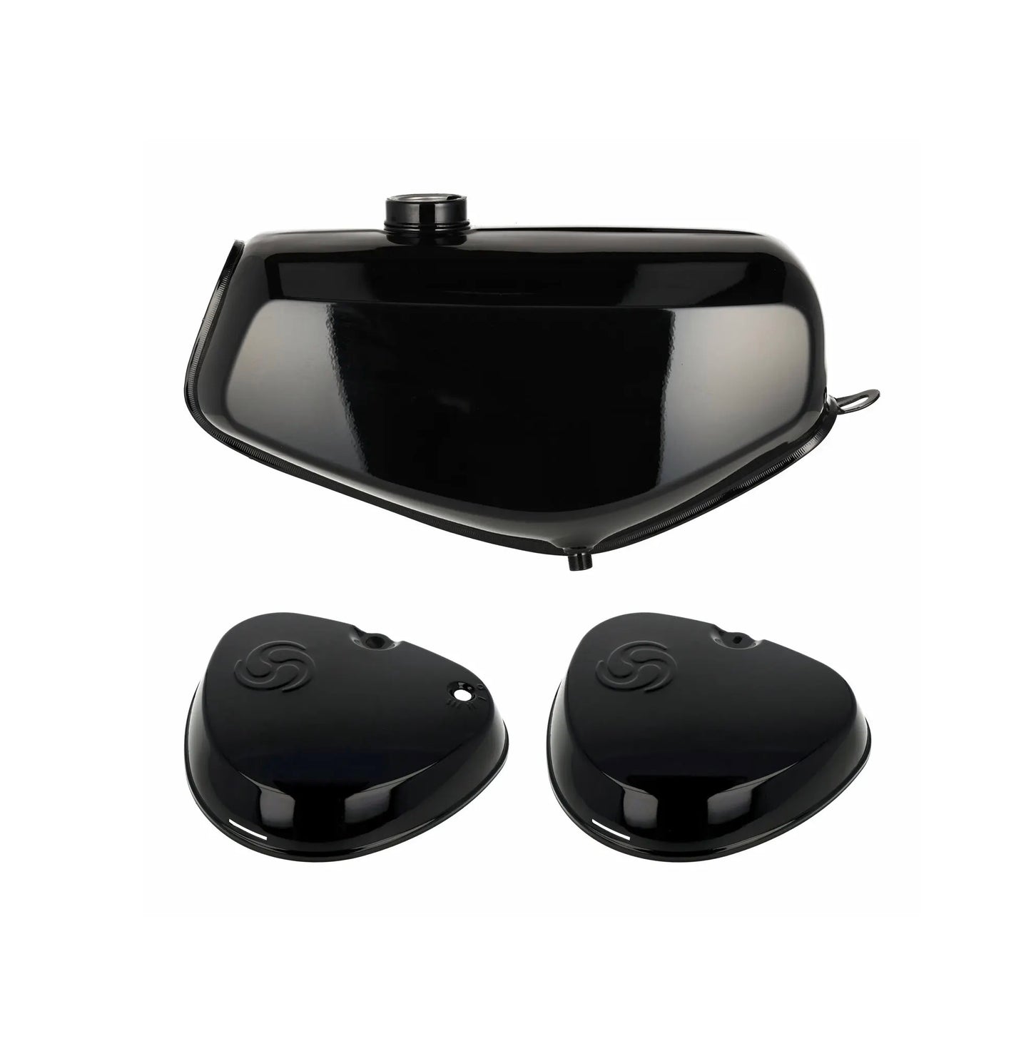 SET: Tank + eckige Seitendeckel schwarz S50, S51, S70