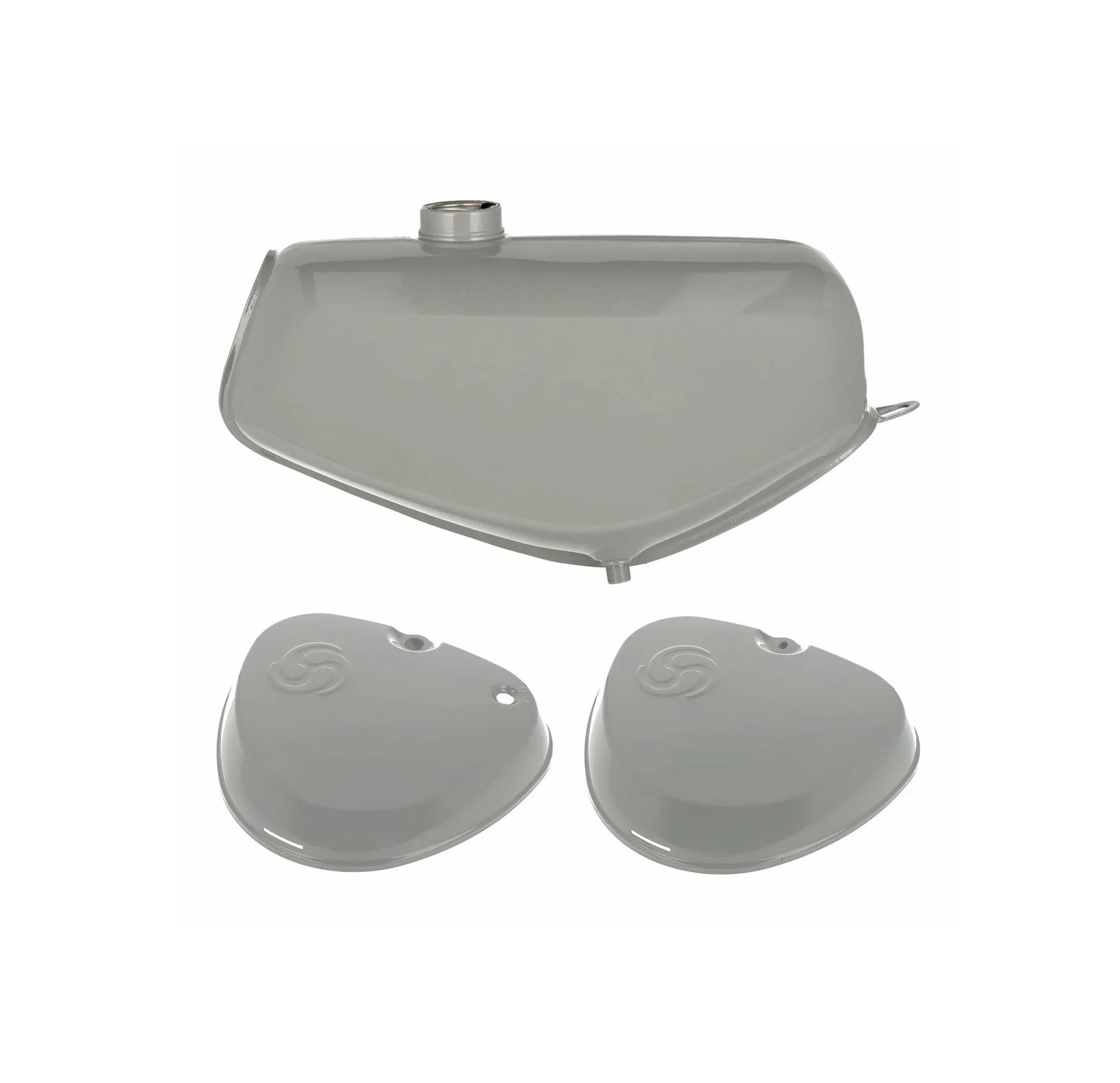 SET: Tank + eckige Seitendeckel staubgrau S50, S51, S70
