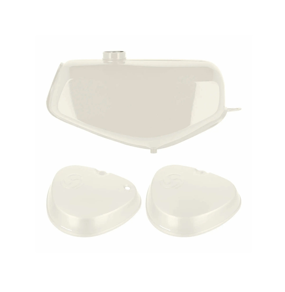SET: Tank + eckige Seitendeckel alabasterweiß S50, S51, S70