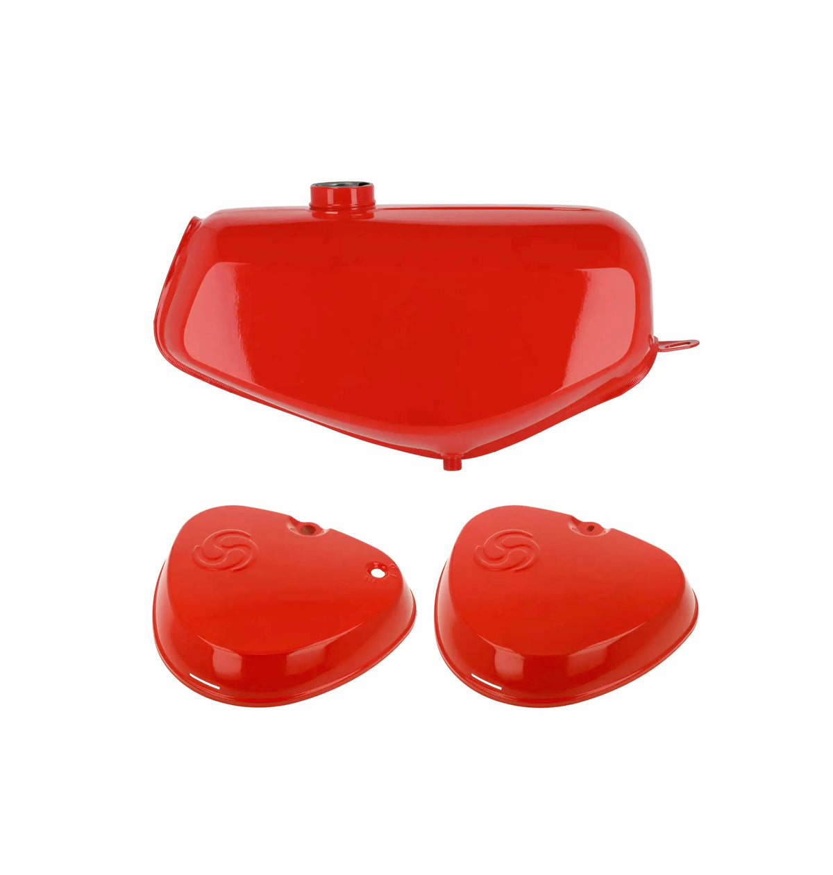 SET: Tank + eckige Seitendeckel flammenrot S50, S51, S70