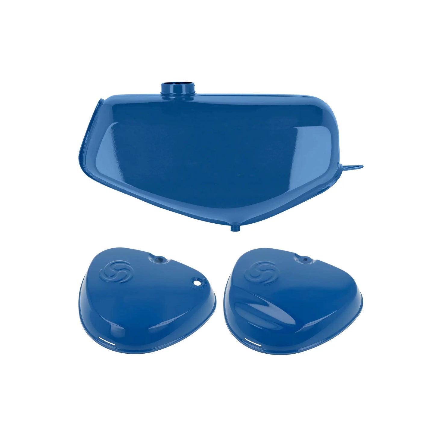 SET: Tank + eckige Seitendeckel olympiablau S51E, S70E Enduro