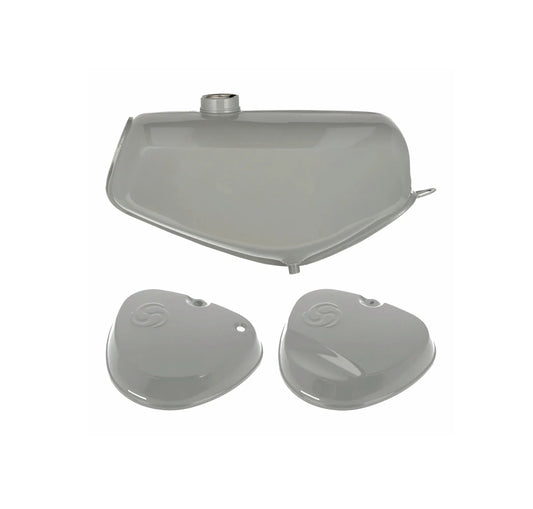 SET: Tank + eckige Seitendeckel staubgrau S51E, S70E Enduro